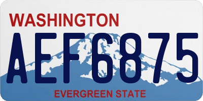 WA license plate AEF6875