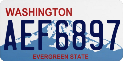WA license plate AEF6897