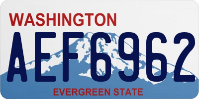 WA license plate AEF6962