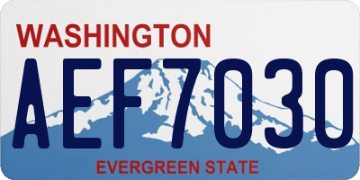 WA license plate AEF7030