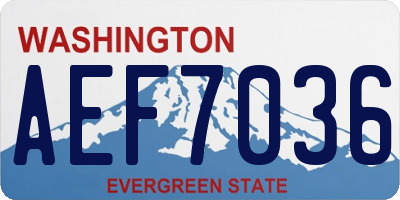 WA license plate AEF7036