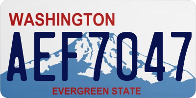WA license plate AEF7047