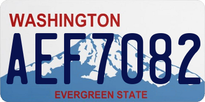 WA license plate AEF7082