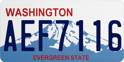 WA license plate AEF7116