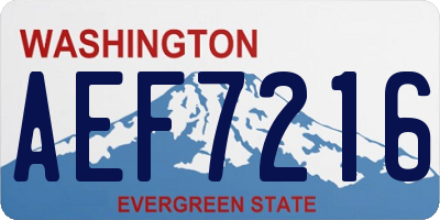 WA license plate AEF7216