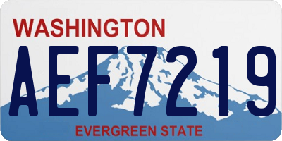 WA license plate AEF7219