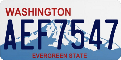 WA license plate AEF7547