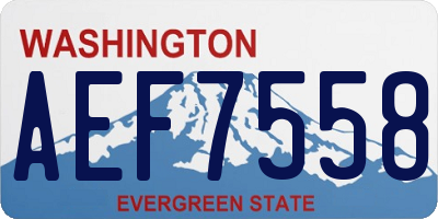 WA license plate AEF7558