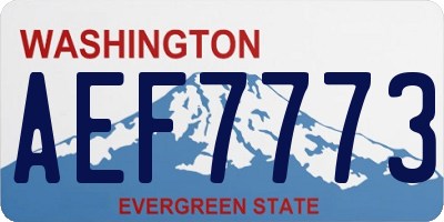 WA license plate AEF7773