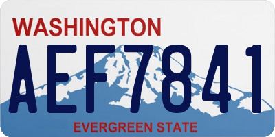 WA license plate AEF7841