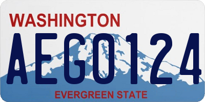 WA license plate AEG0124
