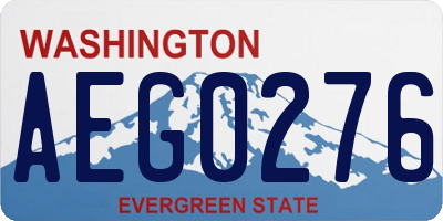 WA license plate AEG0276