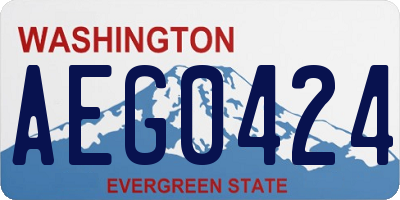 WA license plate AEG0424
