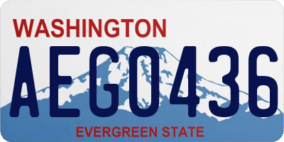 WA license plate AEG0436