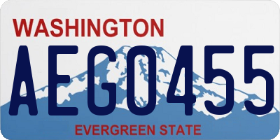 WA license plate AEG0455