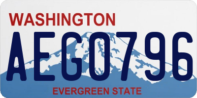 WA license plate AEG0796