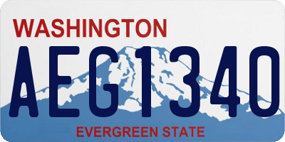 WA license plate AEG1340