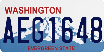 WA license plate AEG1648