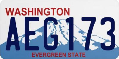 WA license plate AEG173