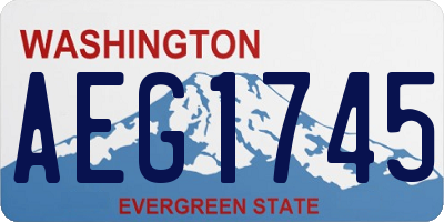 WA license plate AEG1745