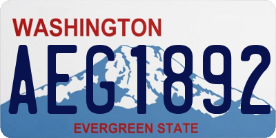 WA license plate AEG1892