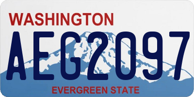 WA license plate AEG2097