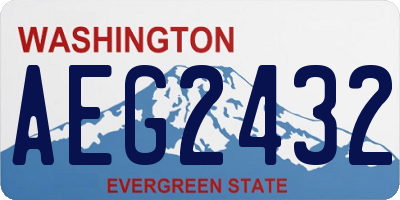 WA license plate AEG2432