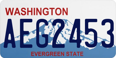 WA license plate AEG2453