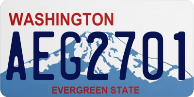 WA license plate AEG2701