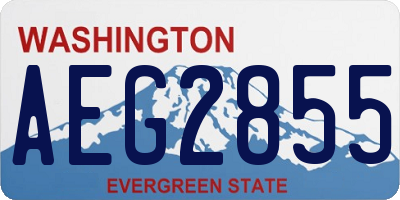 WA license plate AEG2855
