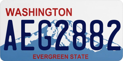 WA license plate AEG2882