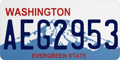 WA license plate AEG2953