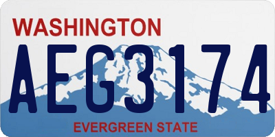 WA license plate AEG3174
