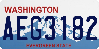 WA license plate AEG3182