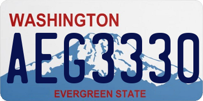 WA license plate AEG3330