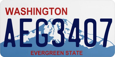 WA license plate AEG3407