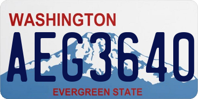 WA license plate AEG3640