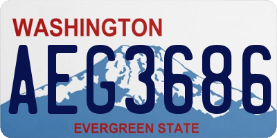 WA license plate AEG3686