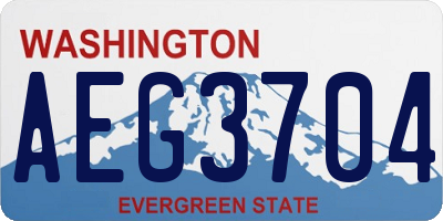WA license plate AEG3704