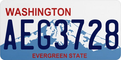 WA license plate AEG3728