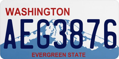 WA license plate AEG3876