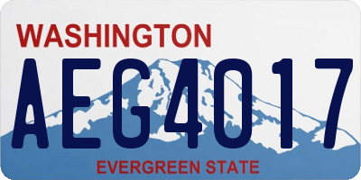 WA license plate AEG4017