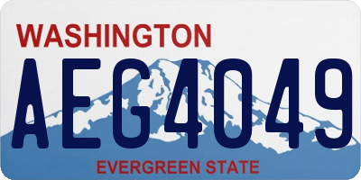 WA license plate AEG4049