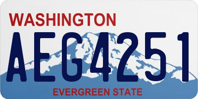 WA license plate AEG4251