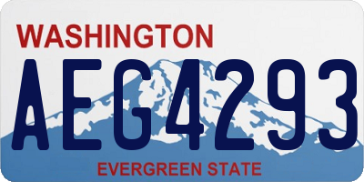 WA license plate AEG4293