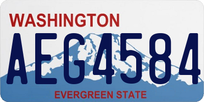 WA license plate AEG4584