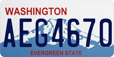 WA license plate AEG4670
