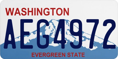 WA license plate AEG4972
