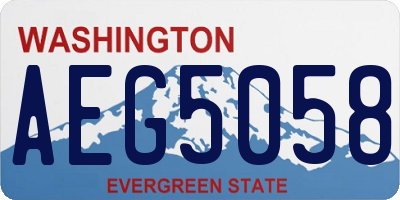 WA license plate AEG5058