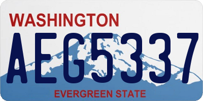 WA license plate AEG5337